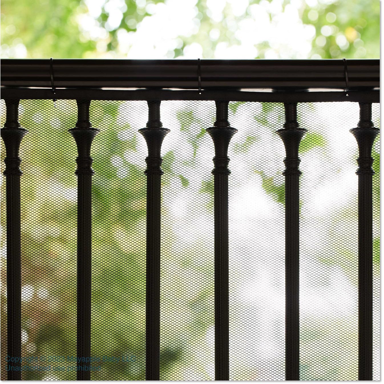 Roving Cove Stair Banister Guard 5ft x 3ft, Railing Safety Net for Baby Proofing, Child Safety Stairway Cover, Balcony Mesh Netting, Ebony Black