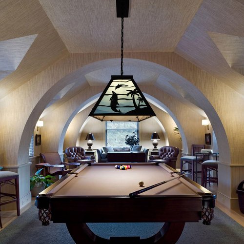 Wellmet Tiffany Pool Table Light 4 Lights, Game Room Billiard Table Lights, Modern Dining Room Chandeliers for Kitchen Island, Cabin, Dolphin Style (Blue)