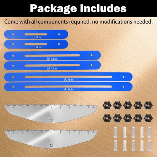 Stair Tread Template Tool, FEITON Stair Gauge Set Shelf Layout Measuring Scribe Tool for Stairs, Risers, Partitions, Self and Cutting Drywall
