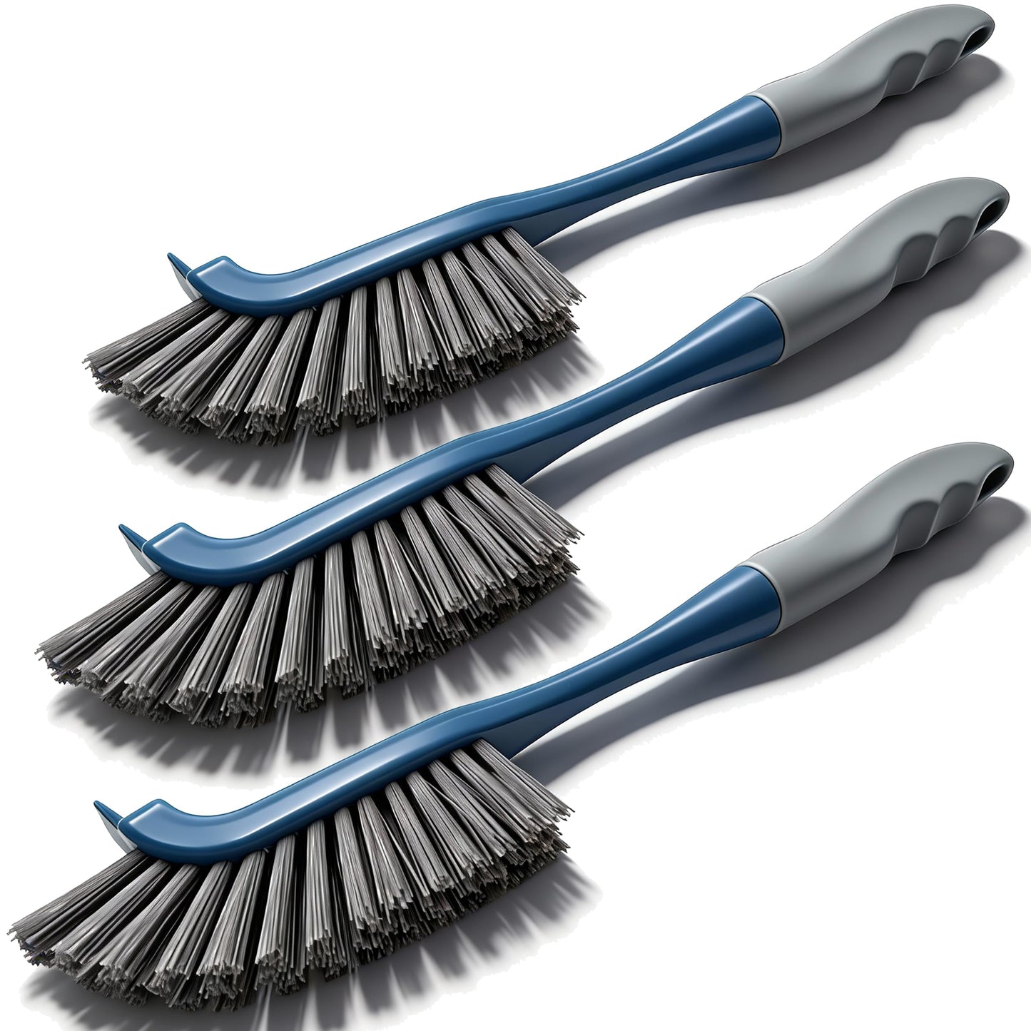 SSINBOANGI 3 Pack Hard Bristle Scrub Brush Set, Cleaning Brush Designed for Cleaning Shower, Bathroom Faucets, Tile Grout, Sink Edges, Around Toilets, and Hard to Reach Corners and Crevices