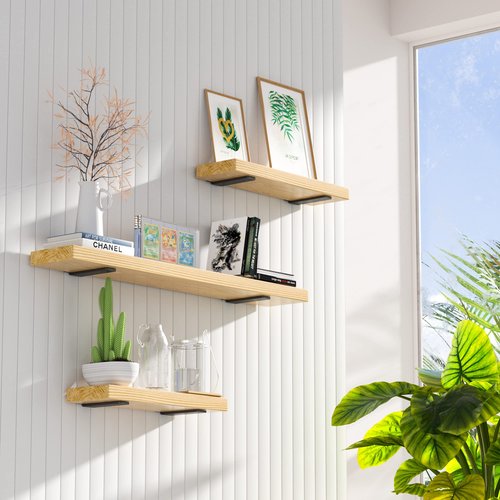 6 Pack Floating Shelf Bracket 6 Inch, Heavy Duty Hidden L Brackets, DIY Rustic Industrial Shelf Brackets with Modern Iron Finish(Black)