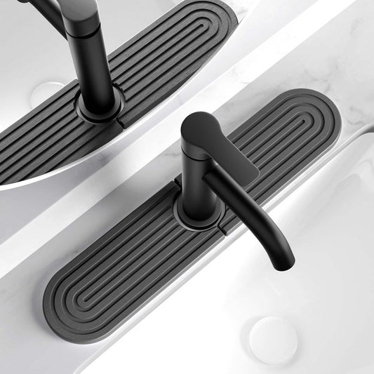 Dreatim Kitchen Faucet Absorbent Mat - Diatomite Stone Sink Tray, Quick Drying, Modern Design - Durable Faucet Drip Mat for Kitchen Sink and Bathroom Counter [17.7" x 3.9", Dark Grey]