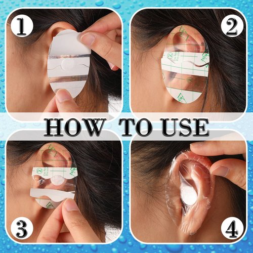Kingdder 60 Pcs Baby Ear Covers for Bath Waterproof Ear Protection Plugs for Swimming Kids Newborn Shower Surfing Snorkeling and Other Water Sports(White)