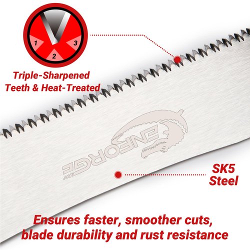 CENFORGE Double-blade Hand Pruning Saw, Foldable Camping Saw, Handsaw for Survival, Backpacking, Hunting, Wood and Trees Cutting, Outdoor Portable (10 Inch Double-blade)