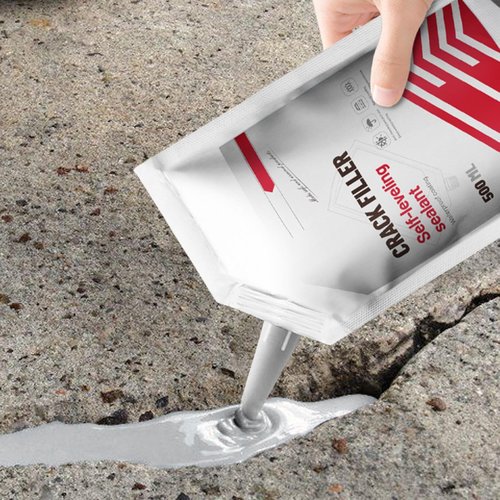 Self-Leveling Concrete Crack Filler Concrete Repair Patch, 500ml Cement/Asphalt Crack Filler Driveway for Walkway Patio Joint