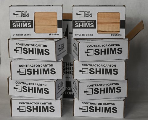 Cedar Wood Shims, 560 Count Bulk Contractor case, 100% kiln Dried 8" Cedar shims