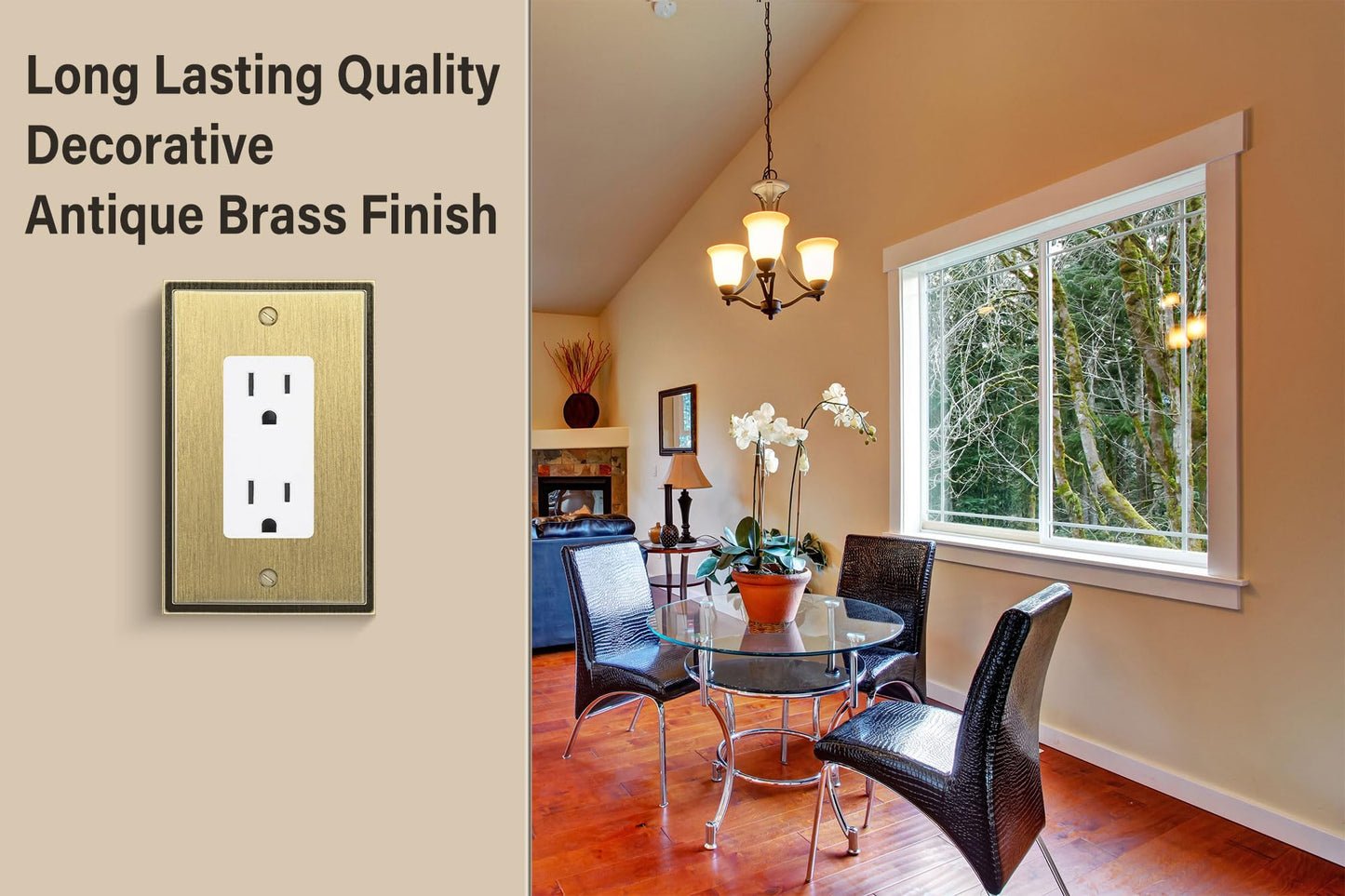 Henne Bery Soft Modern Decorative Wall Plate Switch Plate Outlet Cover (Single Decorator 2PK, Antique Brass)