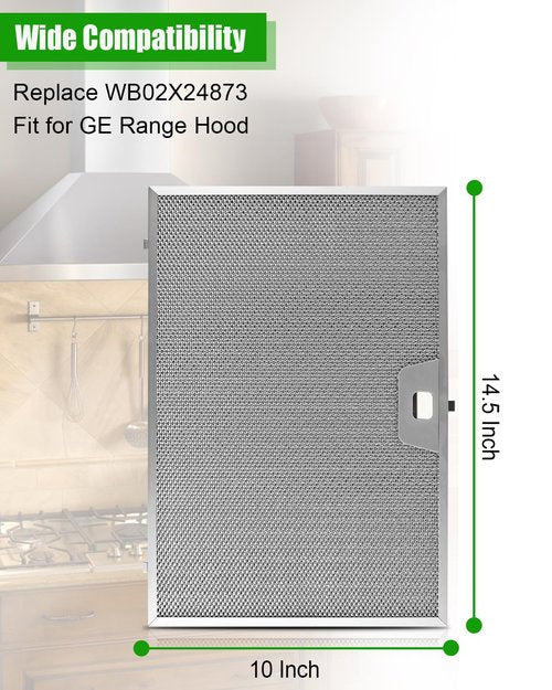 TIKSCIENCE Range Hood Grease Filter Replace WB02X24873 Fit for GE Range Hood, 14-1/2 x 10 Inches Grease Filter Replacement