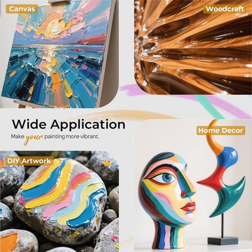 Nicpro Gloss Varnish for Acrylic Painting 8.45oz, Non-Yellowing, Non-Toxic, Anti-Crazing, Clear Acrylic Varnish for Pro Artist, Hobby Painter on Canvas Artwork, Acrylics Paint, Wood, High Gloss Finish