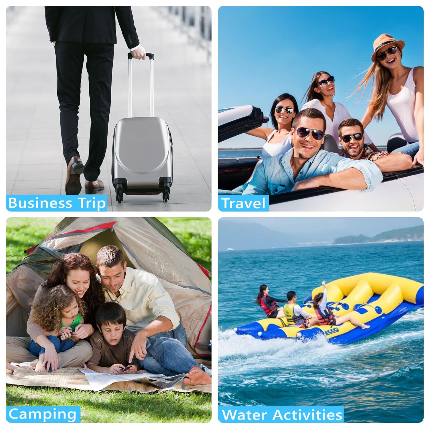 2PC Professional Vacuum Bags for Travel with 55W Super Power Electric Pump, Dobaly IP67 Reusable Vacuum Compression Bags for Suitcases and Backpack Space Saver Vacuum Bags Durable(2 Medium+Pump)