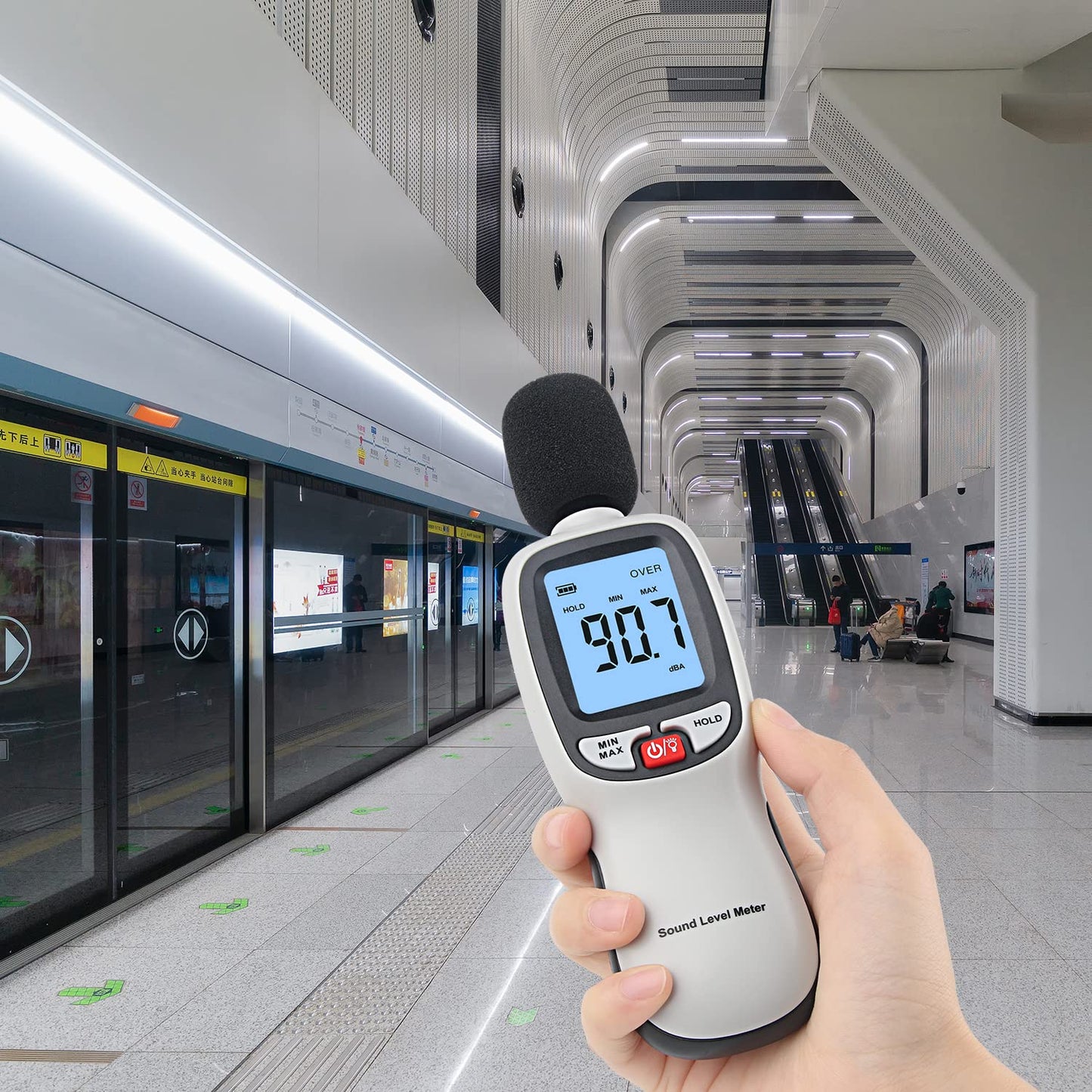 Decibel Meter, Portable SPL Meter (Sound Pressure Level Meter), Digital Noise Meter, Range 30-130dB(A) db Meter, Noise Volume Measuring Instrument, Sound Monitoring Tester (Battery Included) Yellow