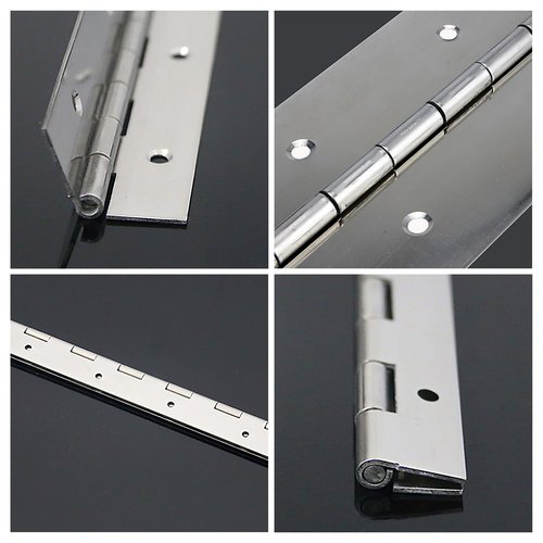 YHNTGB 4pcs 12inch Stainless Steel Piano Hinge Heavy Duty with 48pcs Screws for Cabinets Boat Marine Door DIY Woodworking Storage Box Hatche Furniture Hardware