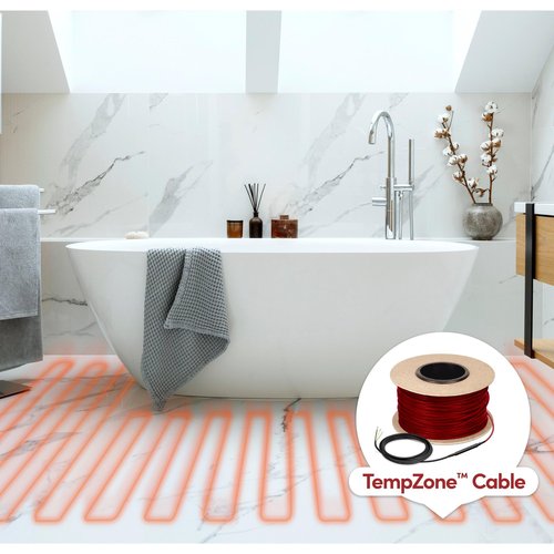 WarmlyYours 56 sqft Electric Radiant Floor Heating System - Heated Floor System Kit with 180 ft. Floor Warmer Cable 120V, UWG5 WiFi Thermostat, Uncoupling Membrane, Sensors, Install Tester