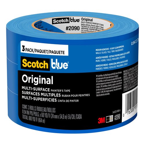 ScotchBlue Original Multi-Surface Painter�s Tape, 0.94 inch x 60 Yard, 3 Rolls