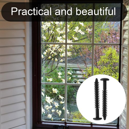 12pcs Vinyl Shutter Fasteners, 3in Plastic Shutter Screws for Windows Reverse Barb Exterior Spike Loks Pin Easy Installation Quick Window Blind Fasteners (Black)