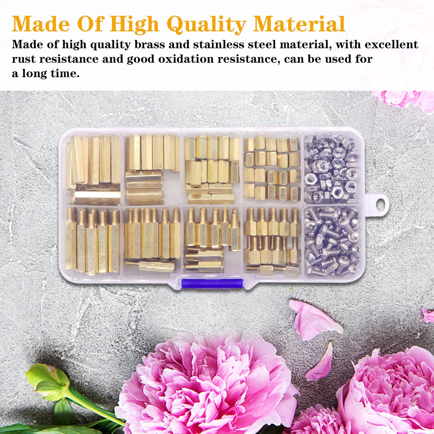 Csdtylh 320Pcs M3 Motherboard Standoffs&Screws&Nuts Kit, Hex Male-Female Brass Spacer Standoffs, Laptop Screws for DIY Computer Build, Electronic Projects, Raspberry Pi, Circuit Board etc.