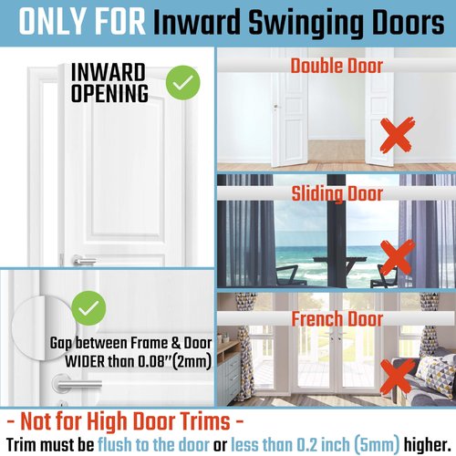 GreaTalent 3PACK Home Security Door Reinforcement Lock Childproof, Add High Security to Home Prevent Unauthorized Entry, Aluminum Construction Finish, Silver