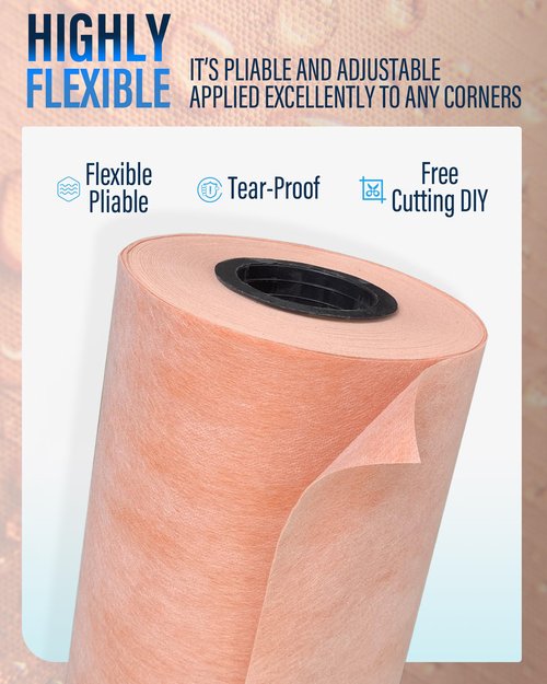 Nanningo 5" x16'5 Waterproof Membrane Band Roll - Tile Underlayment & Uncoupling Seam Tape for Shower, Bathroom, Steam Room, Sauna Walls, Floors, Tiles