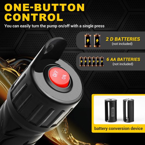 BUMBEE Portable Battery Operated Electric Siphon Pump Hand Fuel Battery Pump Transfer - 2.4GPM per Min for Gas, Fuel, Diesel, Water Transfer Multi-Use Siphon Fuel Transfer Pump（Orange）