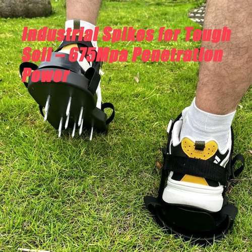 Lawn Aerator Shoes with Heavy-Duty Spikes - Adjustable Garden Aerating Shoes for Men & Women - Pre-Assembled Soil Aeration Tool for Grass, Patio, Yard, and Golf Course (Green-Upgraded Version)