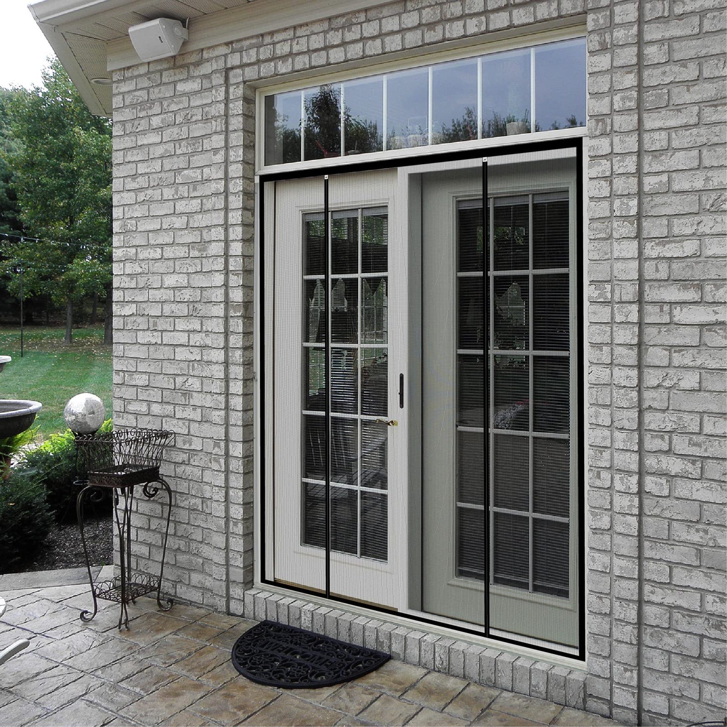CHIYUNS Double Door Mesh Screen Magnetic Closure Heavy Duty for Sliding Door 72" x 80" Extra Long Magnet Bug Screens for French Doors, Self Closing Fiberglass Mosquito Net for Doorway, Keep Bugs Out