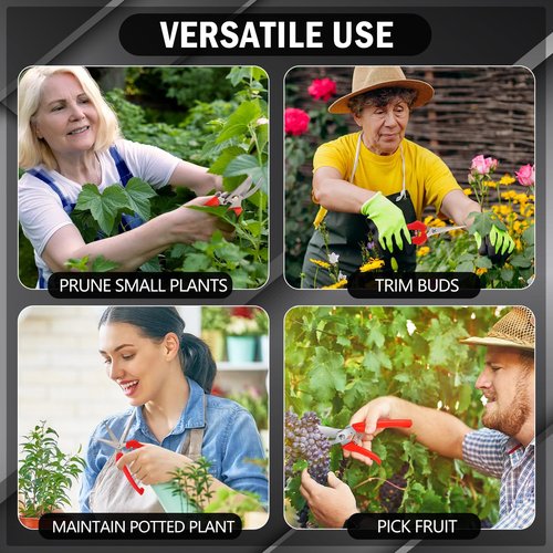 Lasnten 16 Pack Garden Flower Shears Pruning Scissors Include 8 Pcs 6.7 in Bypass Pruning Shears 8 Pcs 7.2 in Bud Trimming Scissors Clippers Gardening for Cutting Floral Trimming Plants Picking