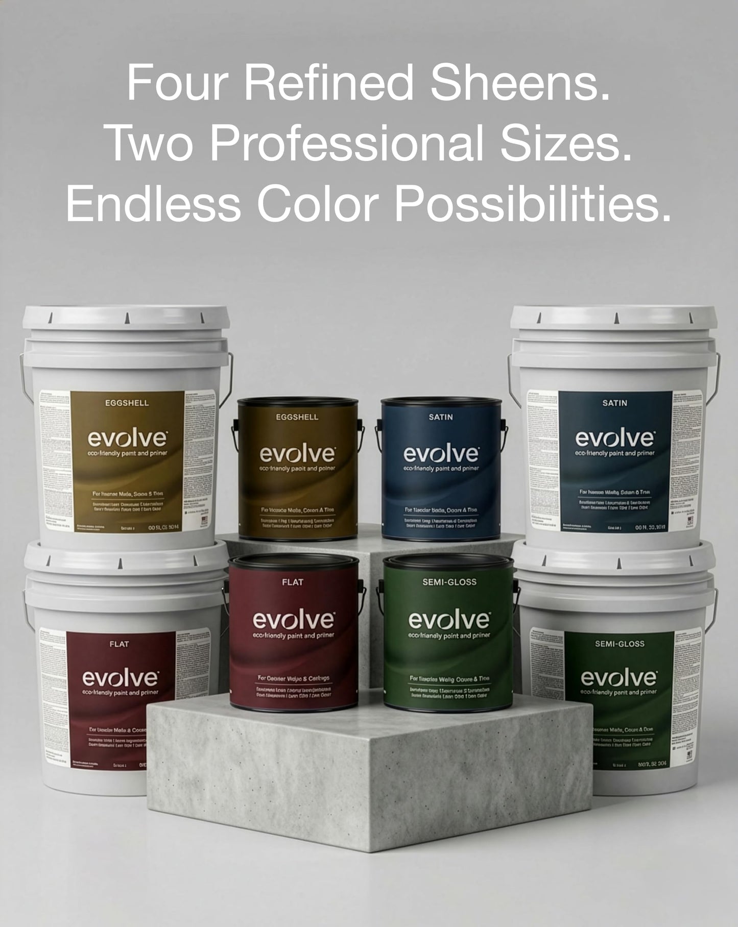 EVOLVE Interior Paint & Primer, Satin (Alpine Cream), 5 Gallon – Available in 50+ Colors, One-Coat Coverage, Excellent Hide, Low VOC, Low Odor, Washable Interior Paint
