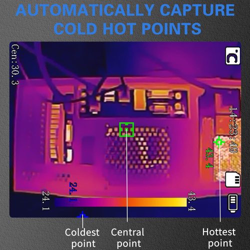Thermal Imaging Camera, 256 x 192 IR High Resolution Handheld Infrared Camera with Dual-Light Fusion, PC Analysis Supported.