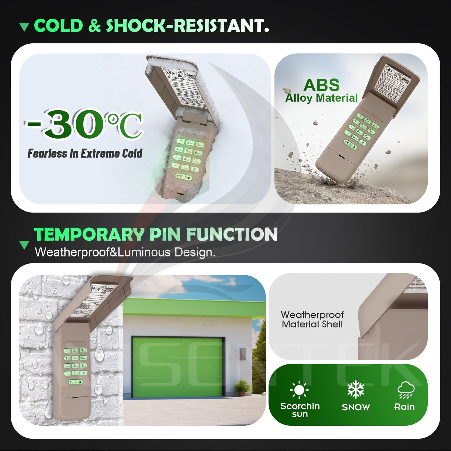 Avisontek for LiftMaster 878Max 877LM Universal Garage Door Opener Keypad FCC Certified 3-Year Warranty