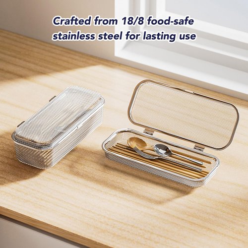 HOZETOKE Dishwasher Basket, 18/8 Food-Grade Stainless Steel Dishwasher Basket for Small Item, Bottle Accessories, Scoops, Forks, Chopsticks Cleaning, Silver