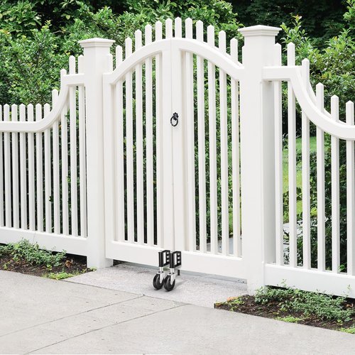 Ronlap Gate Wheels for Wooden Gate, Gate Caster Wheel Spring Loaded for Metal Tube Swing Gate Fence Gate Wheel for Gates Heavy Duty Outdoor Farm Vinyl Wood Gate Rollers, 220 Lbs, 4 Inches, Black