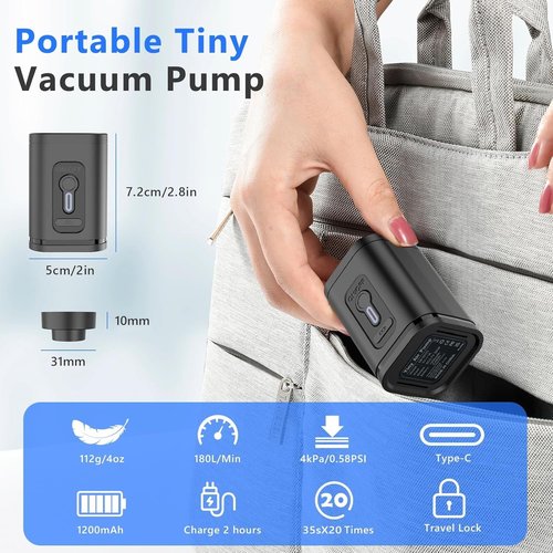 LAG Vacuum Bags for Travel Luggage with Wireless Pump, Revolutionary Reusable Compression Bags for Carry On Suitcases and Backpack, Vacuum Seal Packing cube for Cloth Packing