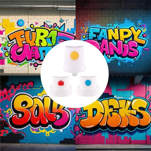 24pcs Spray Can Nozzle, Universal Spray Paint Caps Adapter for Female Cans Spout Bottle Nozzle Replacement for Wall Graffiti Art Creation Painting