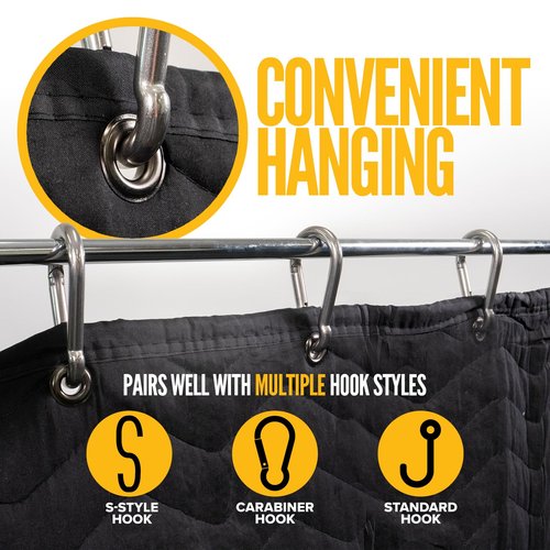 US Cargo Control 96"x80" Extra Large Sound Dampening Blanket with Grommets, Machine Washable, 12 Pounds