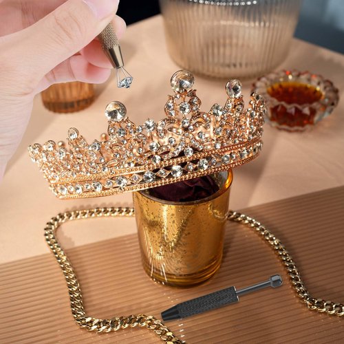 2 Pcs Piercing Ball Grabber Tool, Mini Grabber Pen Stainless Steel 4-Claw Pick up Tool, Small Parts Pickup Grabber, Piercing Ball Holder Jeweler Pickup Tool for Jewelry Craft, Jewel Diamond Pick up