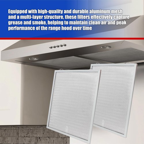 Range Hood Grease Filter Fit for Broan Nutone S99010436, 99010436, BKSA130 Series, Aluminum Mesh Vent Filter Replacement, 12.84" x 13.69" x 0.38", 2-Pack