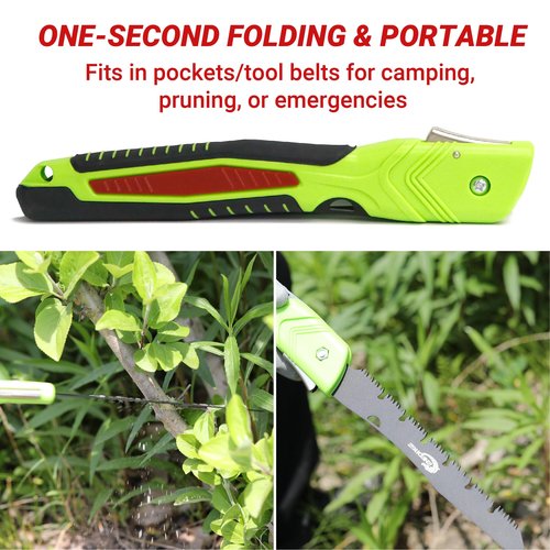 CENFORGE Double-blade Hand Pruning Saw, Foldable Camping Saw, Handsaw for Survival, Backpacking, Hunting, Wood and Trees Cutting, Outdoor Portable (10 Inch Double-blade)
