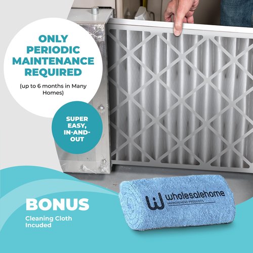 Honeywell 16x20x4 Air Filter Replacement MERV 11, FC100A1003 Pleated HVAC AC Furnace Filters with Wholesalehome Cleaning Cloth, 5-Pack (Actual Size: 15.94 x 19.75 x 4.38 Inches)