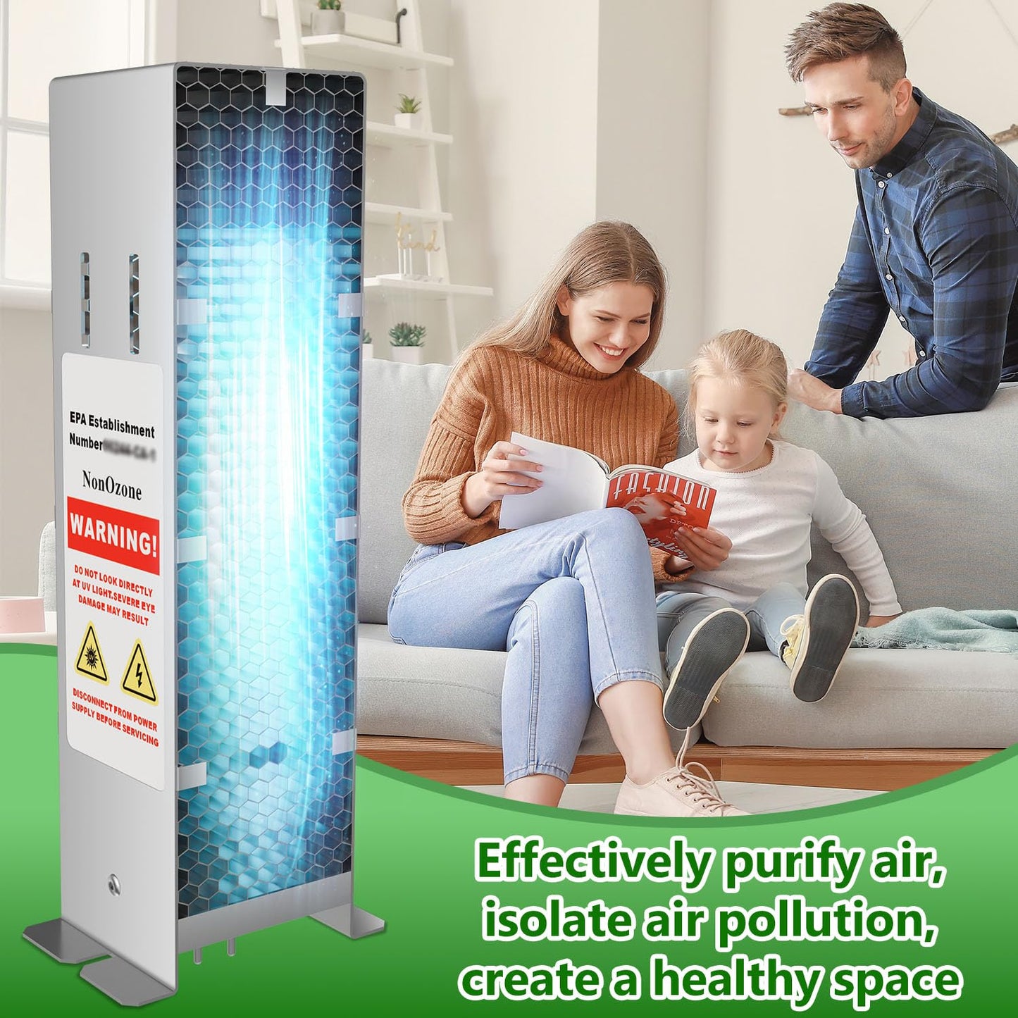 BlueDate Air Scrubber Advanced Photocatalytic Oxidation (PCO) 9 Inch Replacement Cell and Üν Bulb, Ozone Free Suitable for ActivTek InDuct 2000, A1013A, A1013C, A1013P, A1013Q, A1013U, 1 Pack