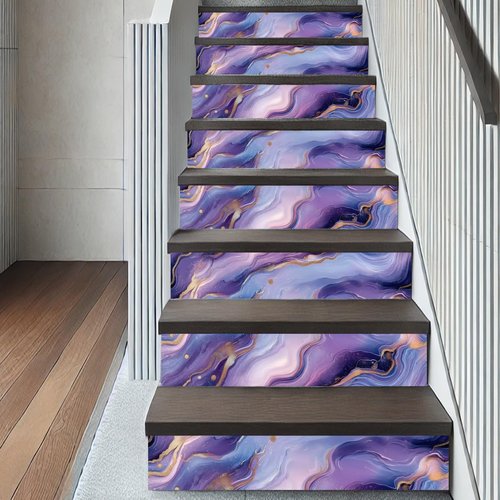 HOMETITUTE Gold Purple Marble Wallpaper Modern Art Marble Contact Paper Vinyl Self-Adhesive Removable Counter Peel and Stick Wall Paper for Wall Countertop Cabinets Furniture Home Decor 15.7"x39.4"