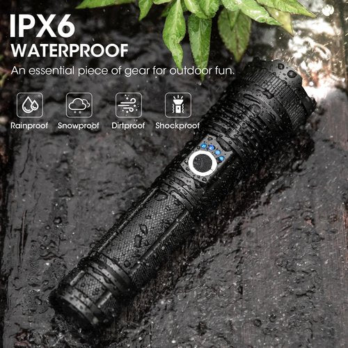 Kmivo Rechargeable LED Flashlights High Lumens - 4 Pack 990,000LM Super Bright Flashlight, Adjustable Powerful Flash Light with 5 Modes, Waterproof Handheld Flashlight for Home