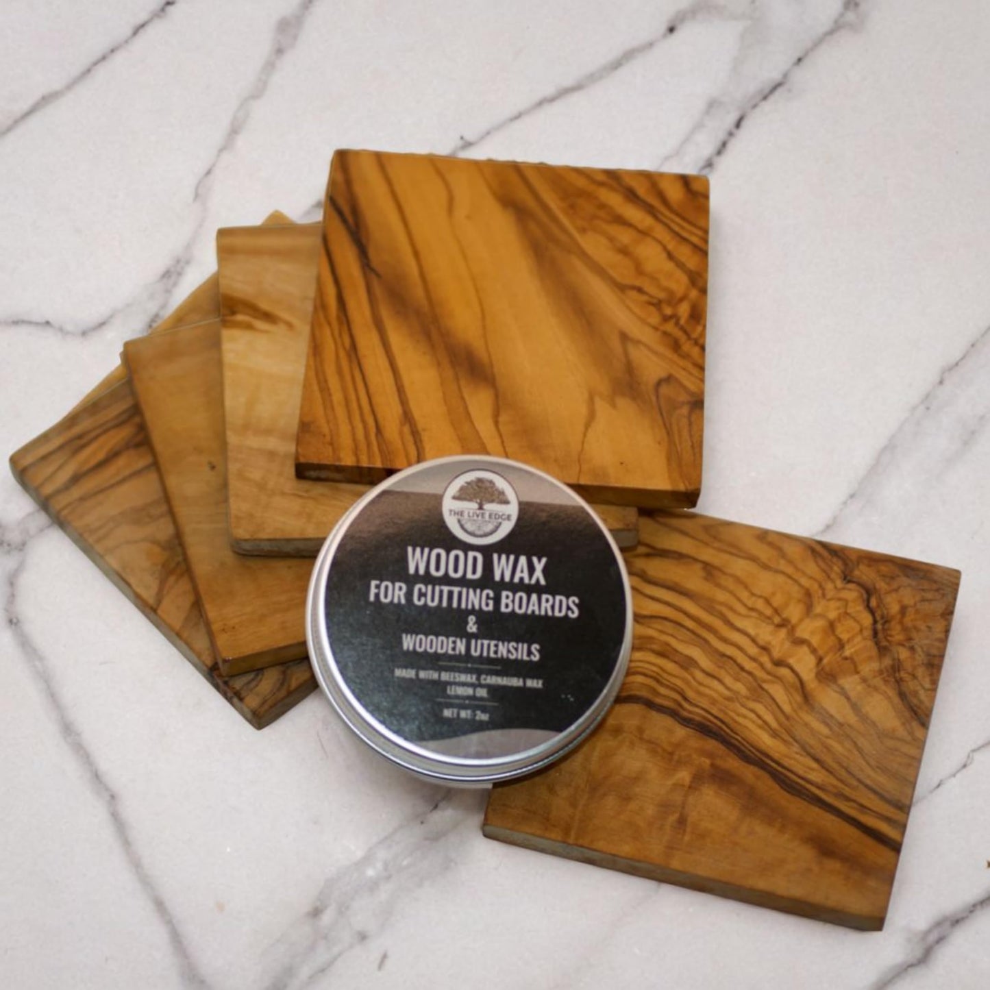 2oz Food Grade Beeswax Wood Polish For Wood Cutting Board Wax & Wooden Cooking Utensils | Carnauba Wax For Butcher Block, Cutting Board Conditioner and Furniture Polish and Cleaner