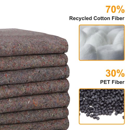 JungleA Moving Blankets, 12 Pack Heavy Duty Packing Blankets for Moving, Thick Shipping Pads for Protecting Furniture, 53 x 74 Inches (20 lb/dz) Professional Shipping Wrapping Furniture Moving Pads