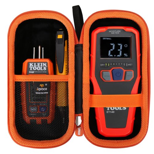 Aproca Storage Case Compatible with Klein Tools ET140 Pinless Moisture Meter/Klein Tools 80023P Tool Set -Portable Hard Bag (Case Only)