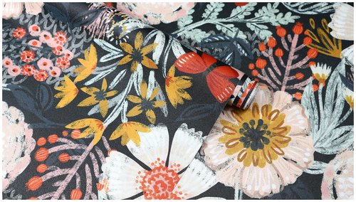 HAOKHOME Boho Peel and Stick Wallpaper Floral Wall Paper Removable for Bedroom Navy/Pink/Orange Contact Paper 17.7in x 9.8ft