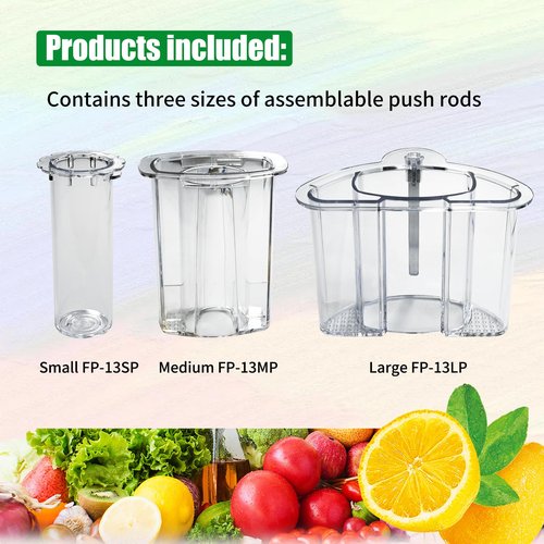 Vanshly FP-13DPA 13-Cup Food Processor Pusher Assembly(Small, Medium, Large) Compatible with Cuisinart Models FP-13DGM, FP-13DSV,CFP-26SVPC, & SFP-13