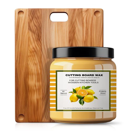 Premium Cutting Board Finish Wax - Natural Beeswax and Carnauba Wax - Enriched with Lemon & Orange Oils - for Wood Butcher Blocks, Wooden Bowls, and Utensils - Natural Wood Conditioner - 3.5oz