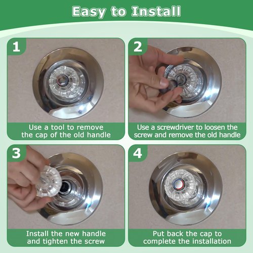 Dreyoo Shower Faucet Handle Replacement for 940-240/940-950A, Compatible with Price Pfister Avante Kitchen, Bath, Tub Faucets, Single Acrylic Shower Knob