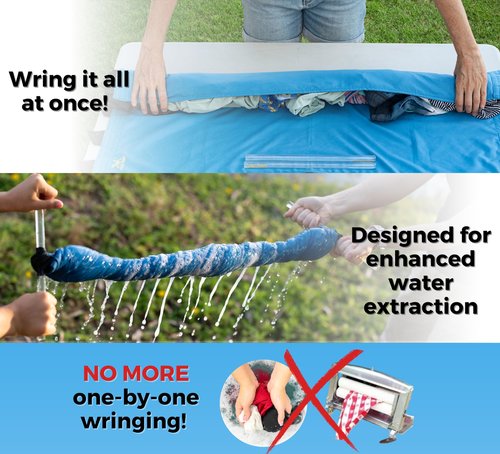 Dezitrek Original Ultra Light Clothes Wringer - Ideal for Light-Weight Clothing, Manual Hand Crank Laundry Wringer for Off Grid Living, Camping, Hotel and Travel - Compact, Eco-Friendly Towel Wringer