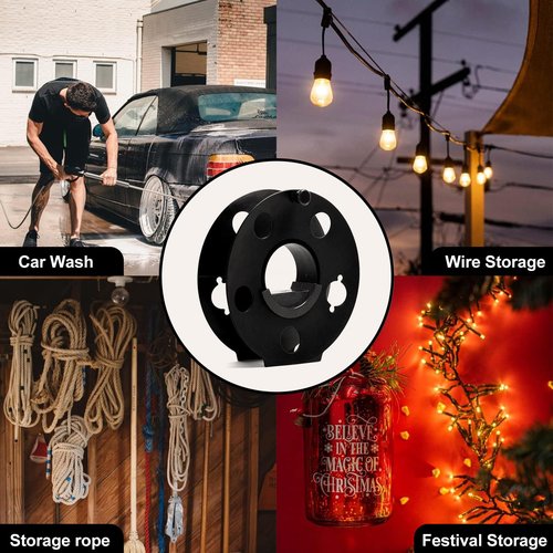 GarfatolRv Cord Storage Reel Easy to Use with Center Rotating Handle 100 Feet (Black)